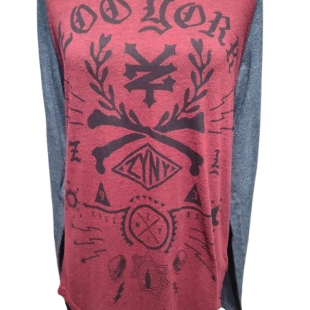 Zoo York Round Neck Long Sleeve Women's' Size M/M/M Skater Shirt Gray, and Red - Picture 5 of 10
